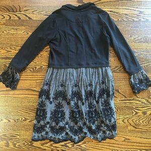 Elegant Black and Gray Lace Women's Top